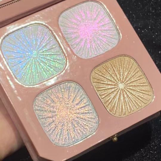 Bảng Phấn Bắt Sáng Highlight Mugeleen 4 Ô Màu Độ Bóng Cao Bắt Sáng Tốt