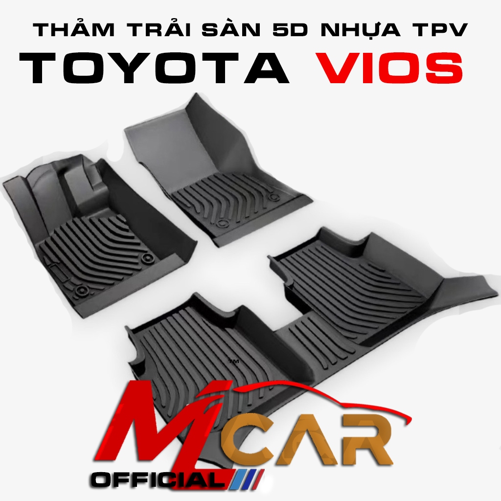 Thảm lót sàn xe Toyota #Vios Nhựa TPV Nguyên Sinh Thảm Lót Sàn Xe Cao Cấp Sang Trọng