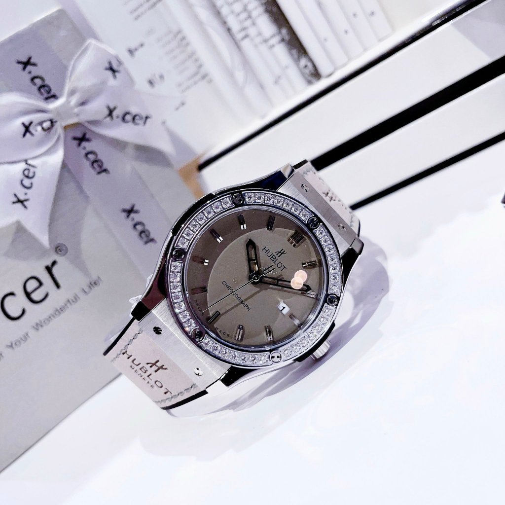 Cặp Đồng Hồ Nữ Đồng Hồ Nam cao cấp mặt xám da lộn Nữ 34mm,Nam 38/42mm máy Nhật