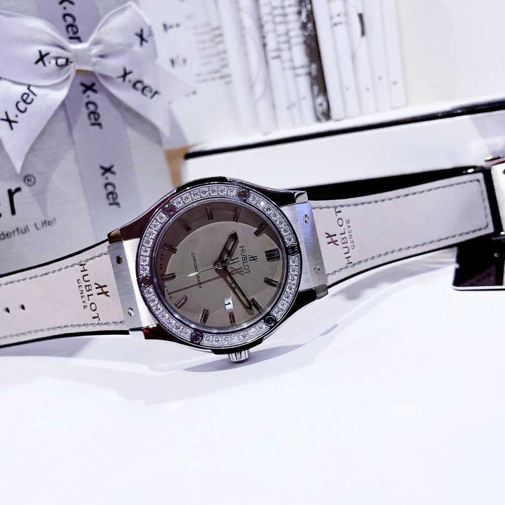 Cặp Đồng Hồ Nữ Đồng Hồ Nam cao cấp mặt xám da lộn Nữ 34mm,Nam 38/42mm máy Nhật