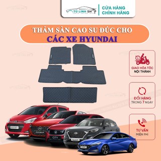 Thảm lót sàn Hyundai i10, Accent, Creta, Elantra, Santafe, Tucson, Stargazer bằng cao su đúc cao cấp, không mùi