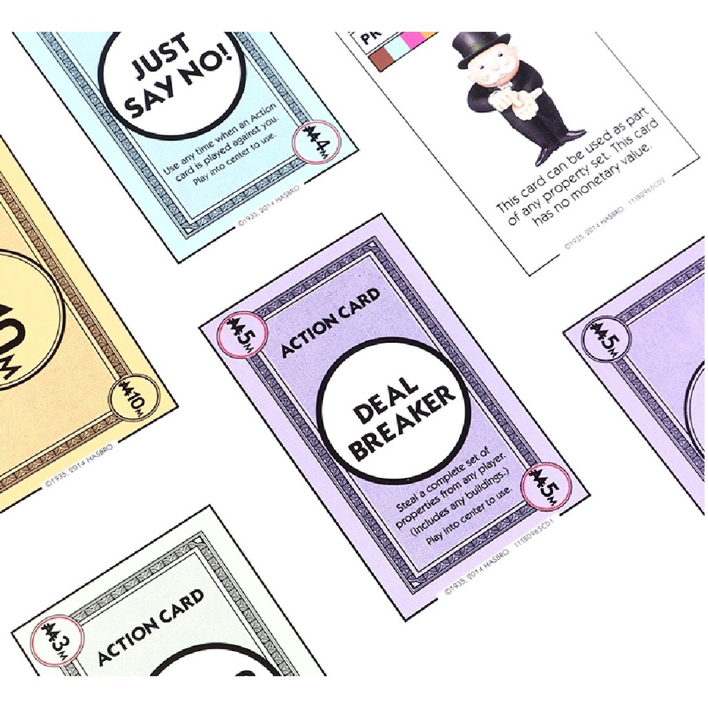 Trò chơi thẻ bài Monopoly Deal, cờ tỷ phú phiên bản nhỏ gọn dành cho gia đình và bạn bè