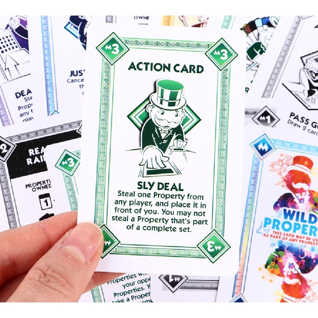 Trò chơi thẻ bài Monopoly Deal, cờ tỷ phú phiên bản nhỏ gọn dành cho gia đình và bạn bè