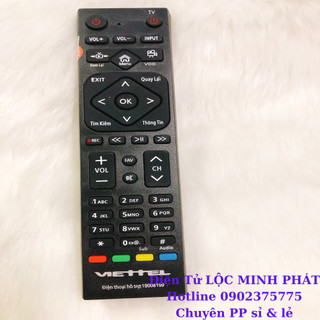Remote điều khiển đầu thu truyền hình Viettel internet, điều khiển tivi box Viettel – Tặng kèm pin