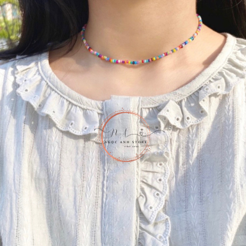 Vòng cổ hạt cườm nhiều màu sắc