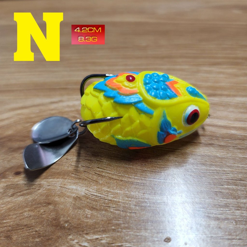 Nhái hơi câu lure mồi ếch giả N dài 4,2cm nặng 8,3g màu sắc thu hút cá