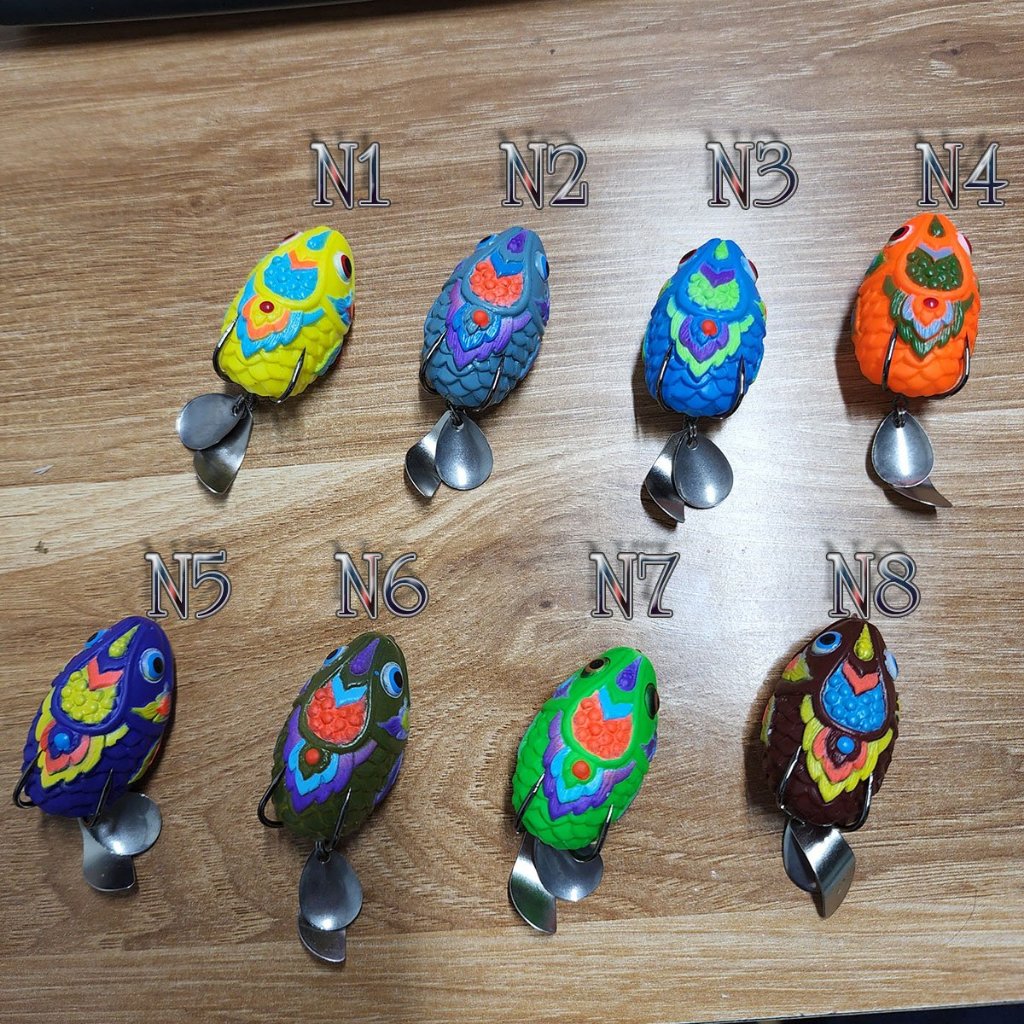 Nhái hơi câu lure mồi ếch giả N dài 4,2cm nặng 8,3g màu sắc thu hút cá