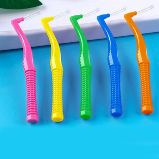  Set 5 Chổi chải đều mi uốn chải lông mày - Chổi cong chữ L cao cấp 