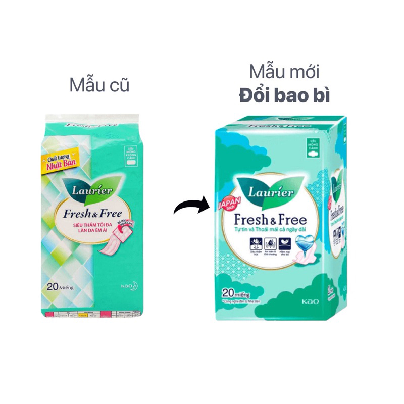 Băng vệ sinh Laurier Fresh&Free nhập khẩu Thái Lan