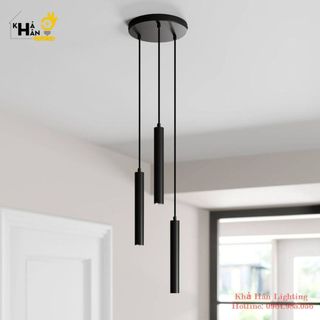 Đèn thả: bộ 3 đèn thả bàn ăn led ống bơ kht59