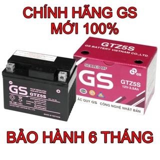 Ắc quy khô GS GTZ5S 3,5Ah Wave RS Rsx Rsv S, Nouvo456, Airblade110, Hayate X-Bike SKY Exciter Luvias Cub acquy Yuasa