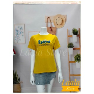 Áo thun nữ form UNISEX in chữ SNOW T090