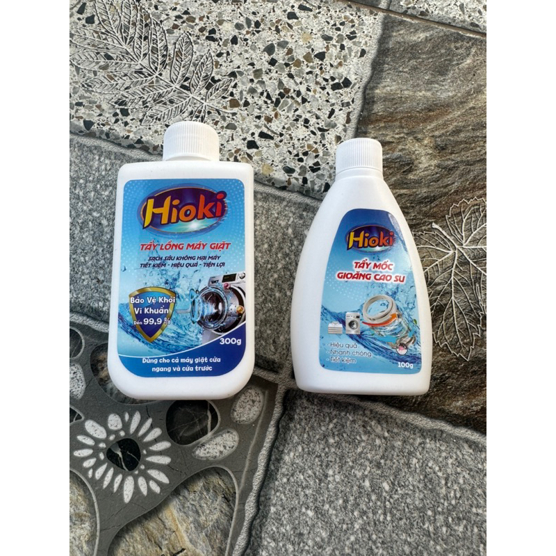 Combo tẩy lồng máy giặt HIOKI 300g + tẩy gioăng cao su  100g