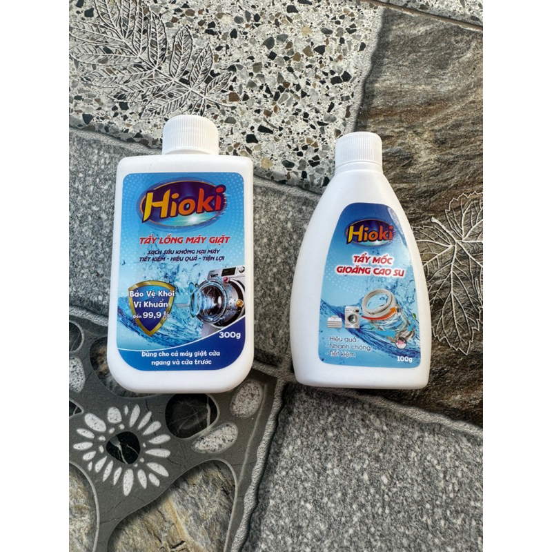 Combo tẩy lồng máy giặt HIOKI 300g + tẩy gioăng cao su  100g