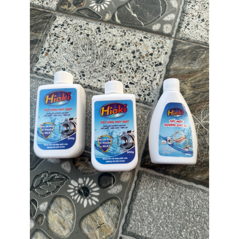 Combo tẩy lồng máy giặt HIOKI 300g + tẩy gioăng cao su  100g