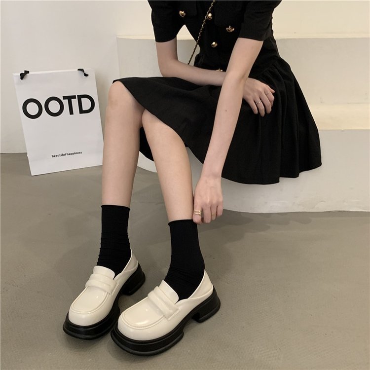 Giày đốc nữ Xuka quai xoắn đế bánh mì, giày oxford chất da mềm phong cách nhật bản