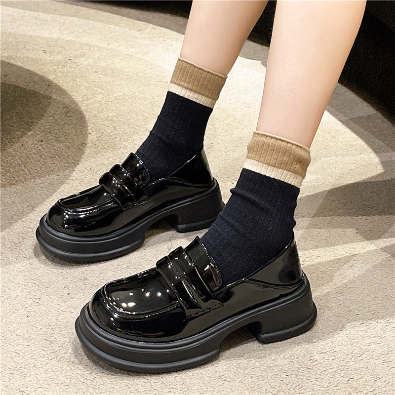 Giày đốc nữ Xuka quai xoắn đế bánh mì, giày oxford chất da mềm phong cách nhật bản