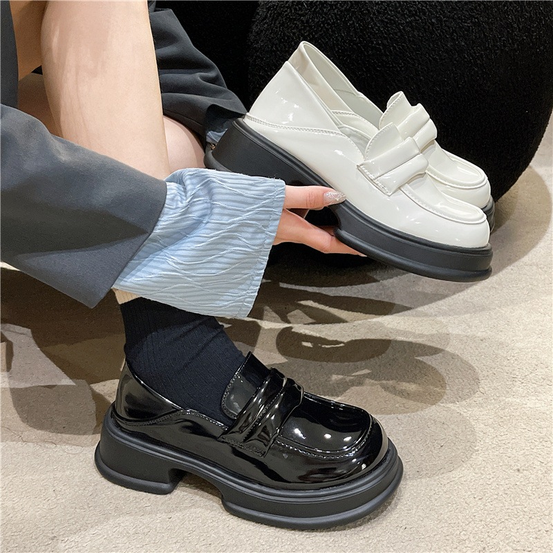 Giày đốc nữ Xuka quai xoắn đế bánh mì, giày oxford chất da mềm phong cách nhật bản