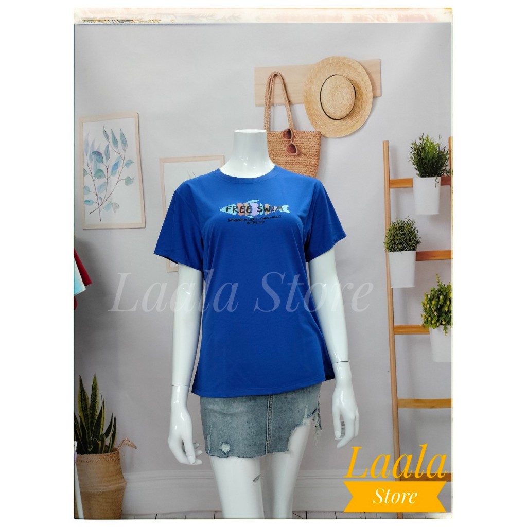 Áo thun nữ cổ tròn form UNISEX in hình cá kute T091
