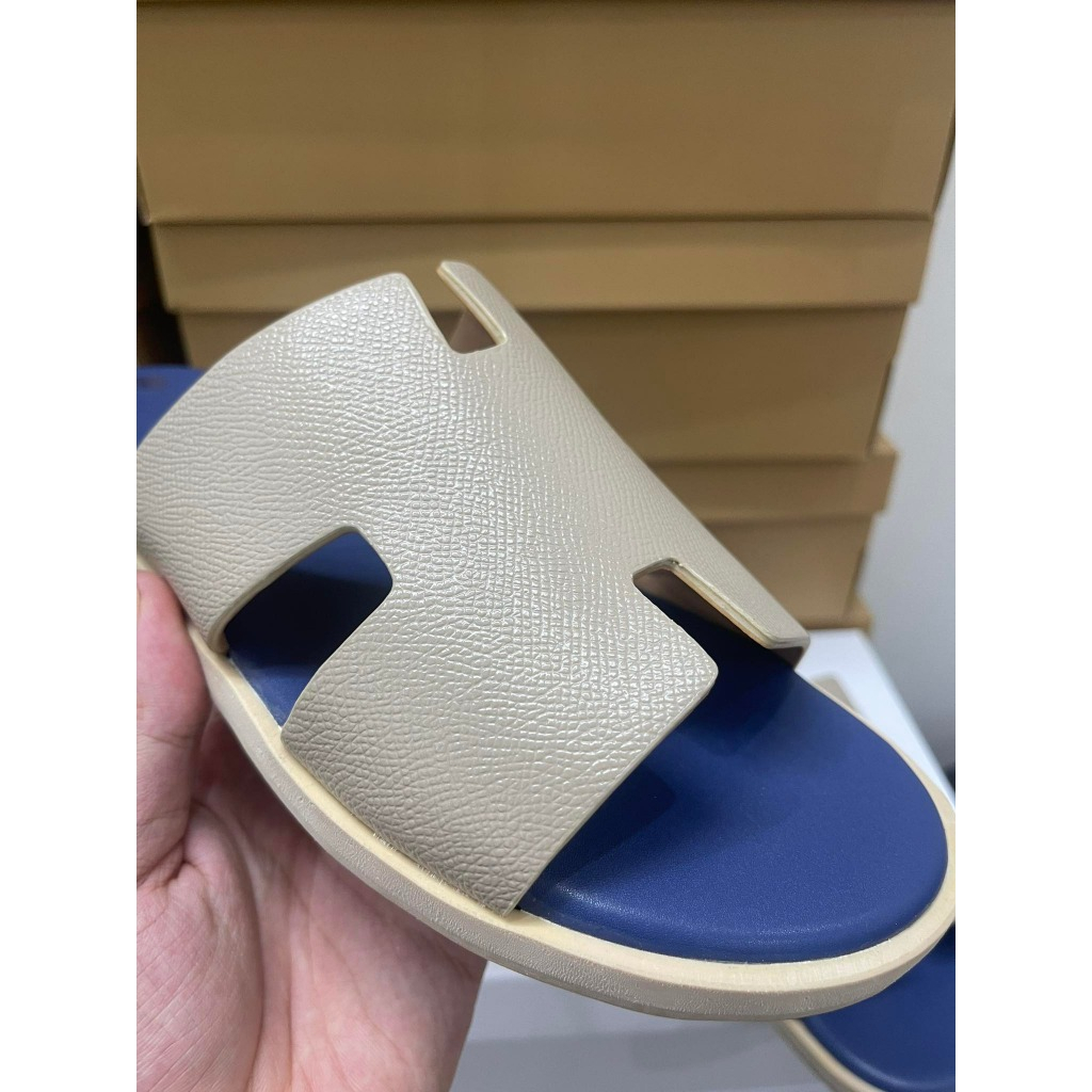 Dép lê nam quai ngang HM đế cao su giả gỗ quai sần