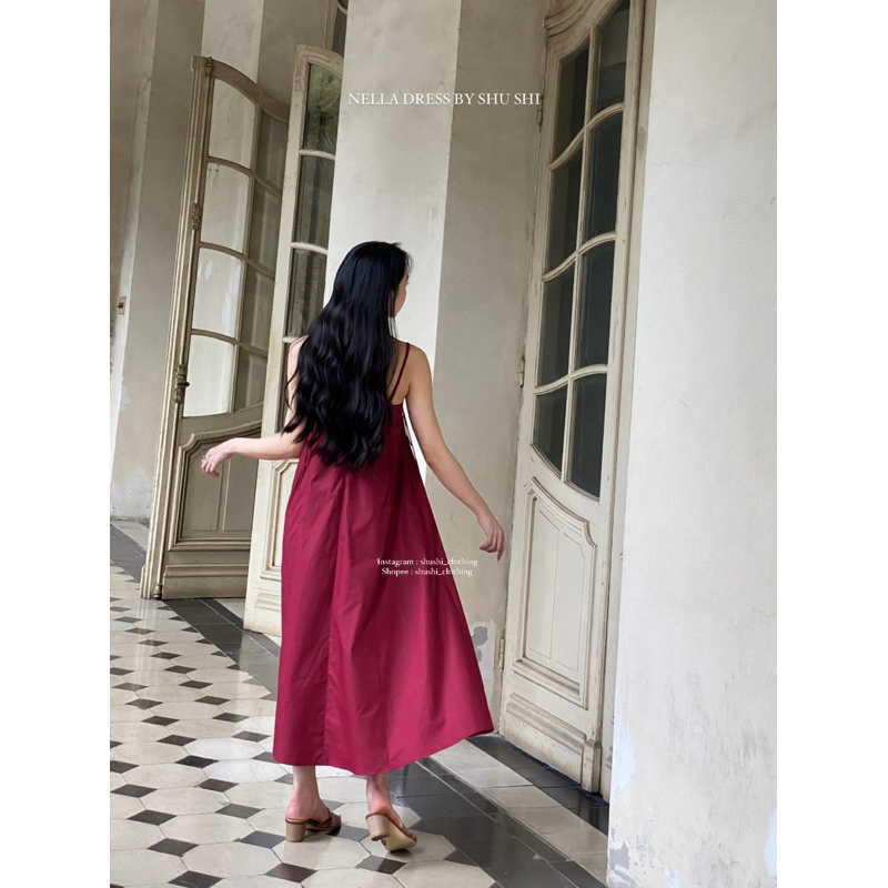 𝐍𝐞𝐥𝐥𝐚 𝐃𝐫𝐞𝐬𝐬 - Đầm Kate 2 Dây Đỏ