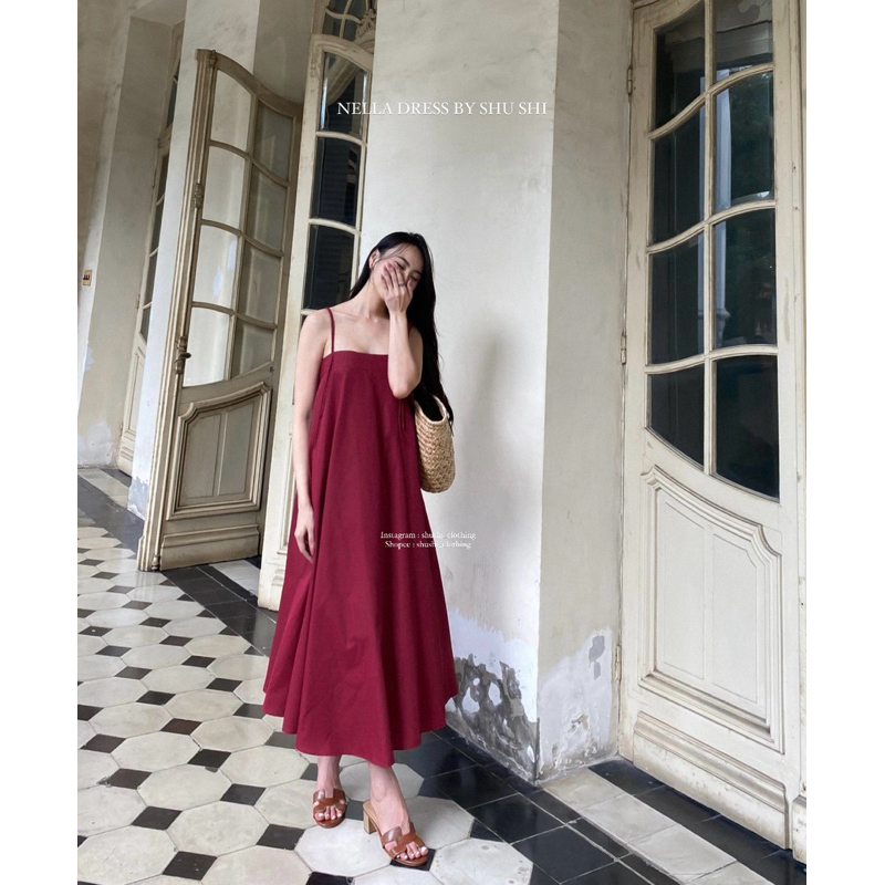 𝐍𝐞𝐥𝐥𝐚 𝐃𝐫𝐞𝐬𝐬 - Đầm Kate 2 Dây Đỏ
