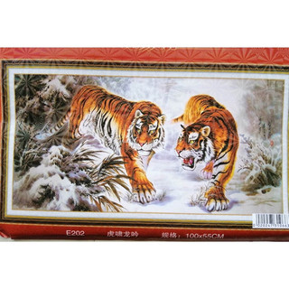 Tranh thêu mãnh hổ song hổ E202/chưa