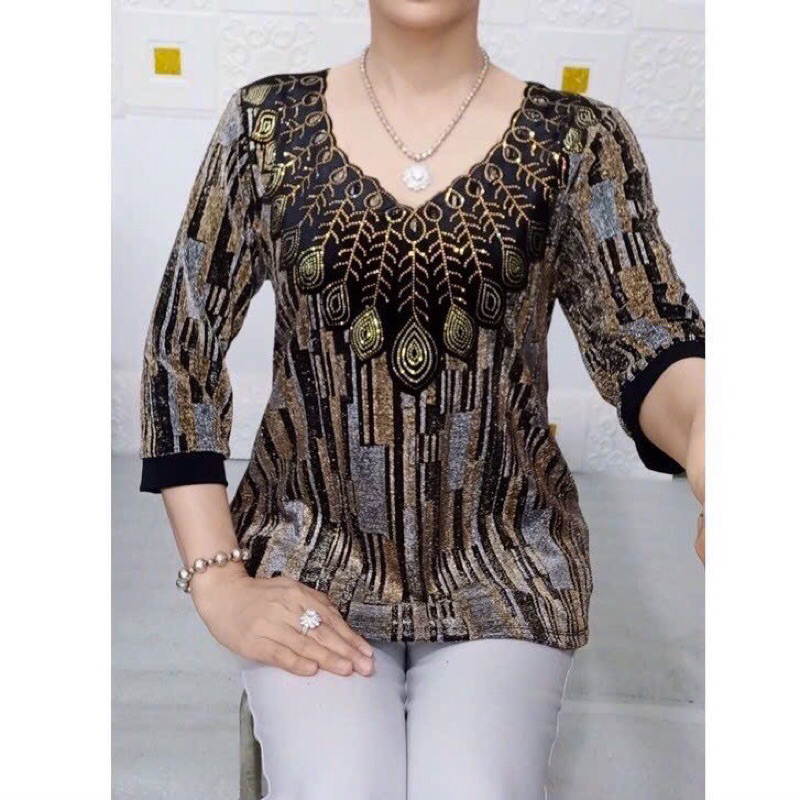 Áo Nữ Trung Niên Dệt Kim Hàng Quảng Châu Cao Cấp 48-75kg