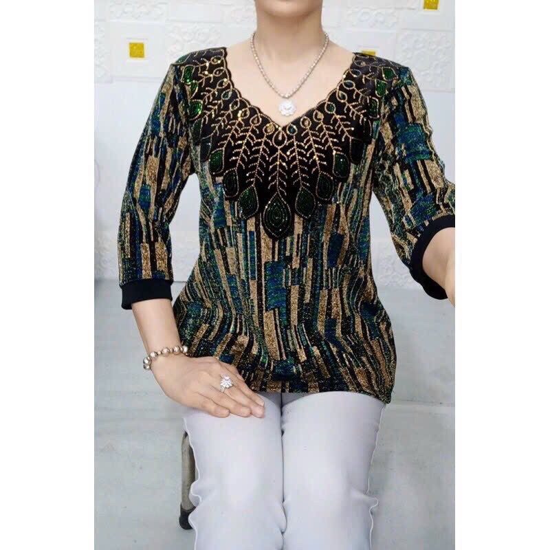 Áo Nữ Trung Niên Dệt Kim Hàng Quảng Châu Cao Cấp 48-75kg