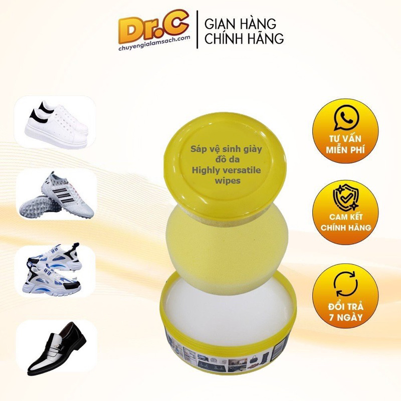 SÁP VỆ SINH GIẦY, ĐỒ DA - HIGHLY VERSATILE WIPES 330GR