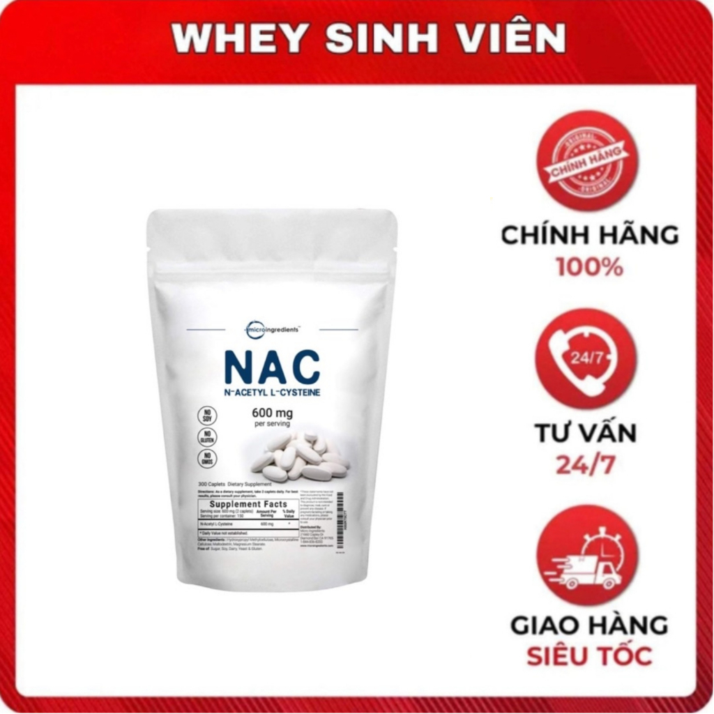 Micro Ingredients - NAC 600mg | Giải độc gan