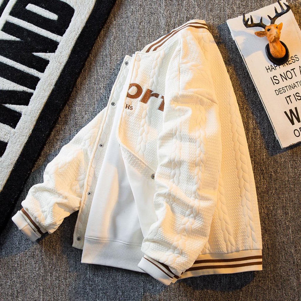 Áo Khoác Thêu Chữ Nam Nữ 2 Lớp, Áo Khoác Nỉ Thu Đông Form Rộng Cao Cấp