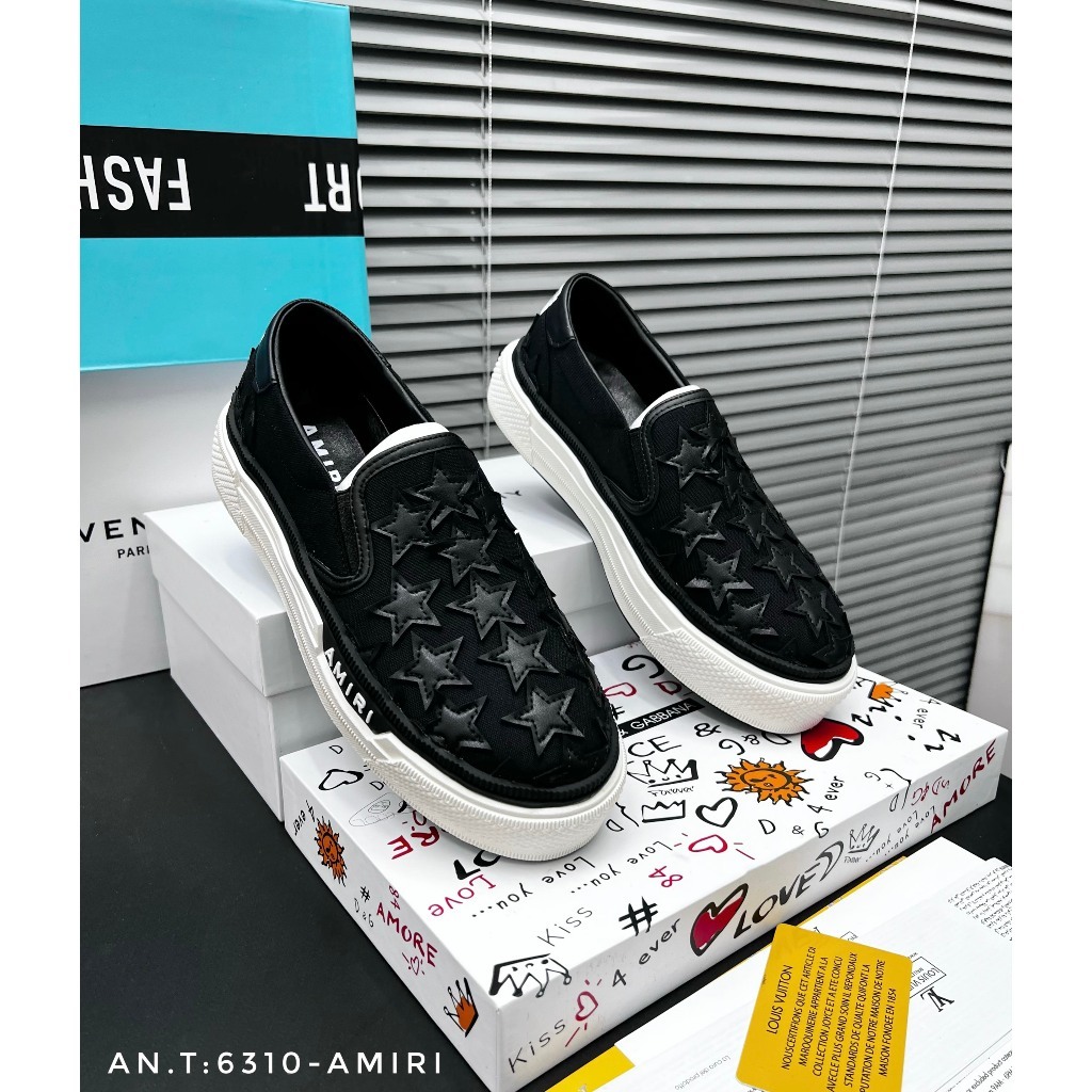 Giày Amiri nam, Phối xích, Sao, Hình Xương - Giày dây buộc, slipon mẫu mới, Hot 2023 trẻ trung năng động