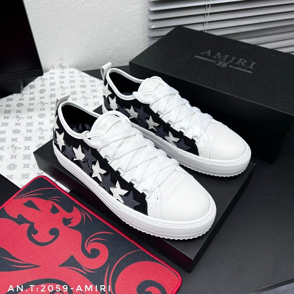 Giày Amiri nam, Phối xích, Sao, Hình Xương - Giày dây buộc, slipon mẫu mới, Hot 2023 trẻ trung năng động