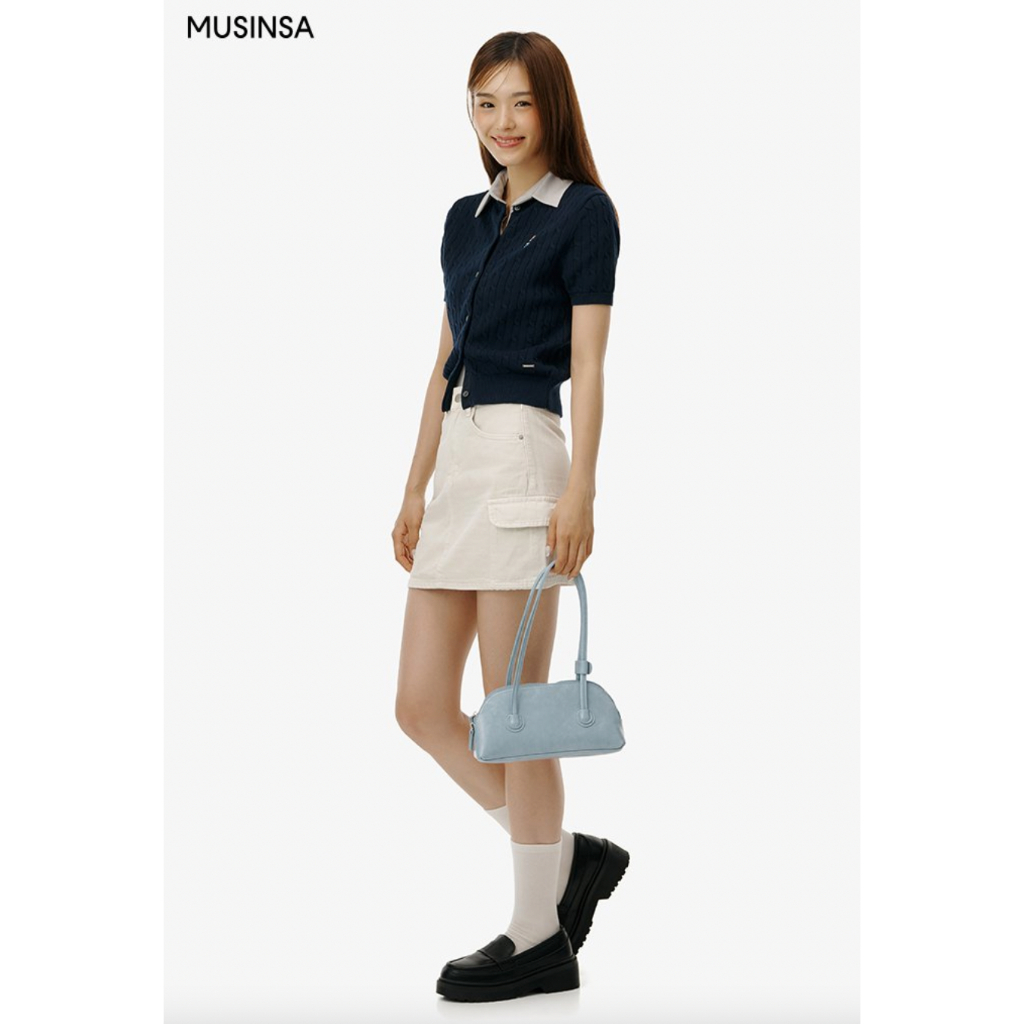 Áo len Cardigan Crop WHO.A.U Steve Cable Short Sleeve