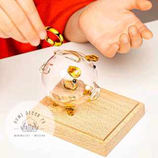 [SẴN HOẢ TỐC TPHCM] Ống Heo tiết kiệm Thuỷ Tinh trong suốt LOẠI 1 đẹp-Heo đựng nhẫn, thỏi vàng-quà tặng -Glass pig bank