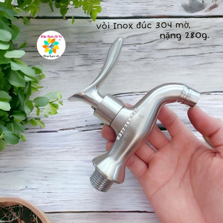Vòi hồ inox 304 đúc nặng 280g vòi rửa, vòi hồ máy giặt ren 21