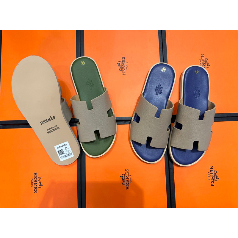 Dép lê HM đế gỗ - dép da qai be đế xanh siêu hot ảnh video tại shop