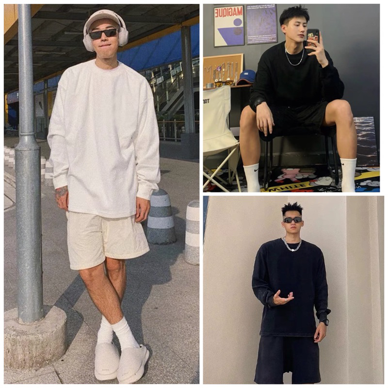 Áo thun dài tay form rộng Unisex - chất cotton 100%.