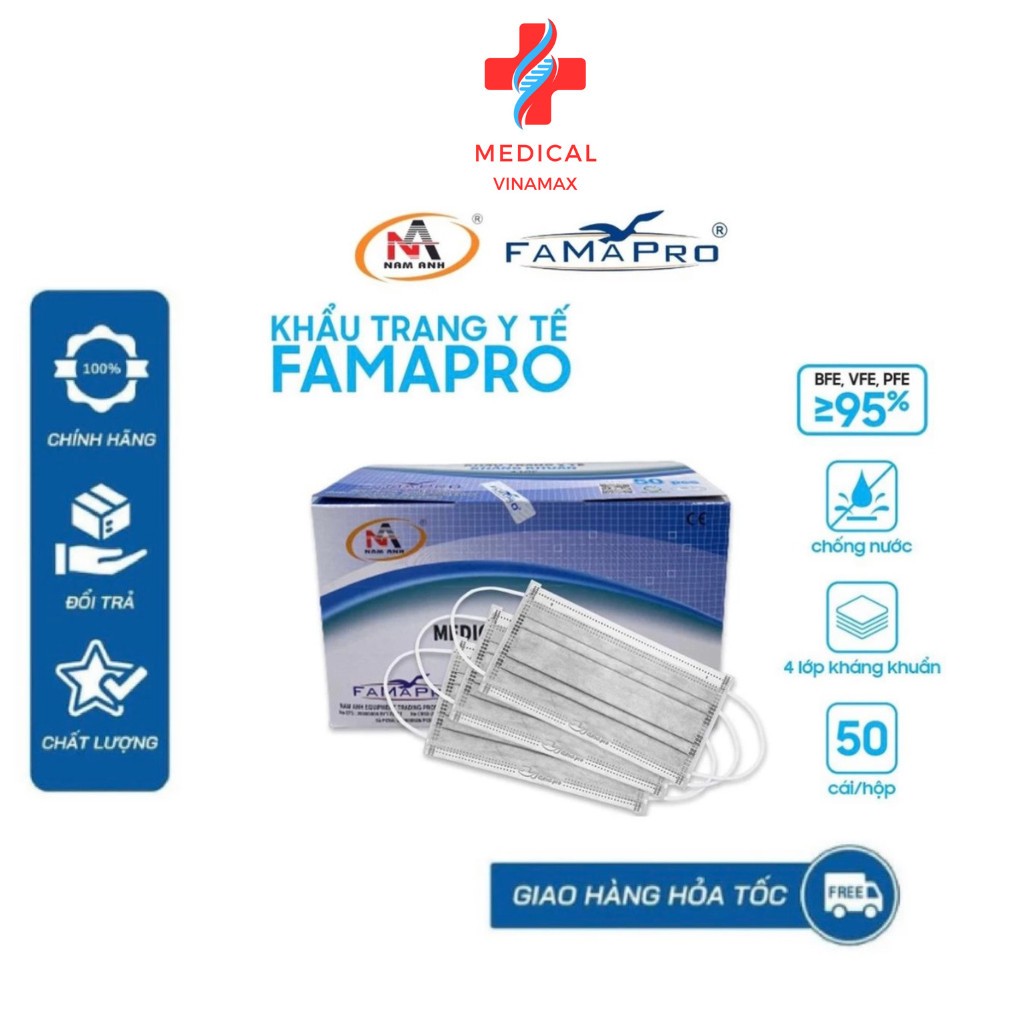 Khẩu trang y tế 4 lớp NAM ANH chính hãng  like new