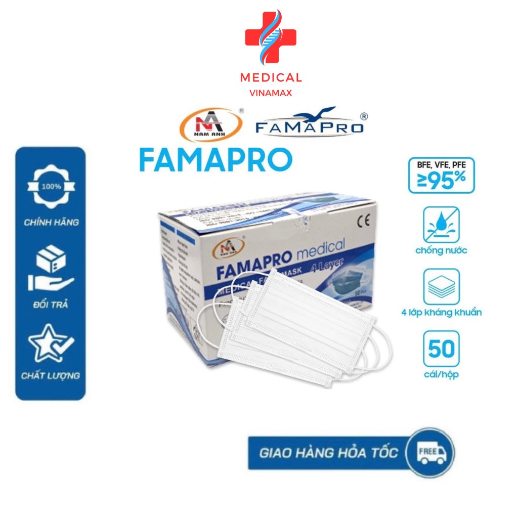 Khẩu trang y tế 4 lớp NAM ANH chính hãng  like new