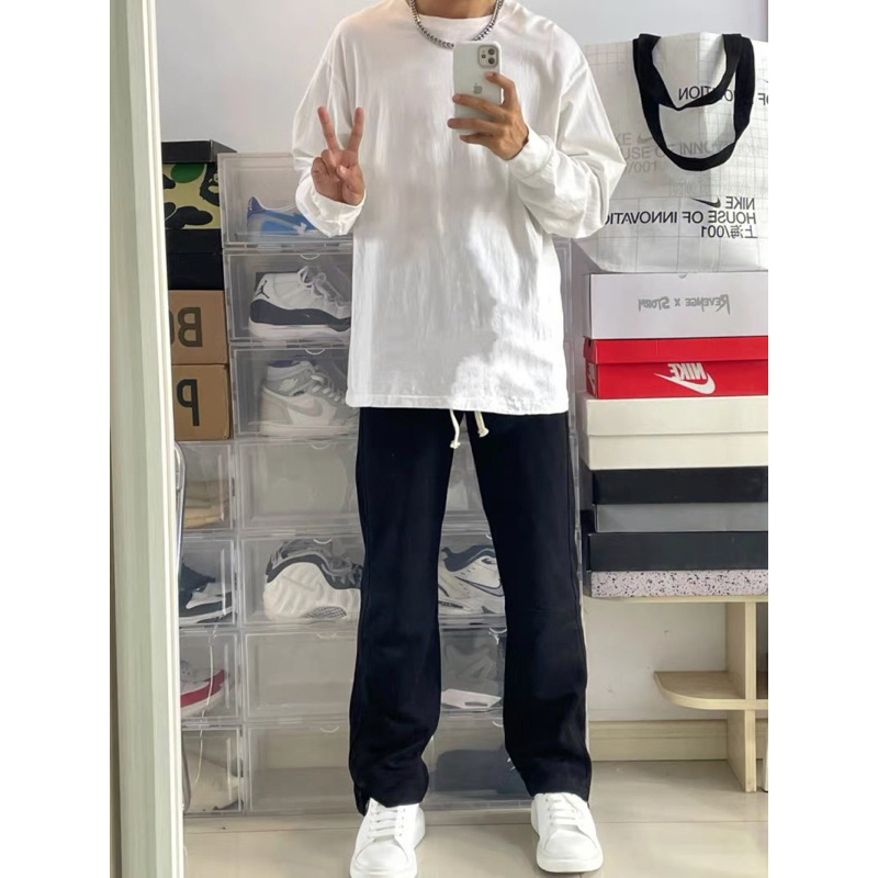 Áo thun dài tay form rộng Unisex - chất cotton 100%.