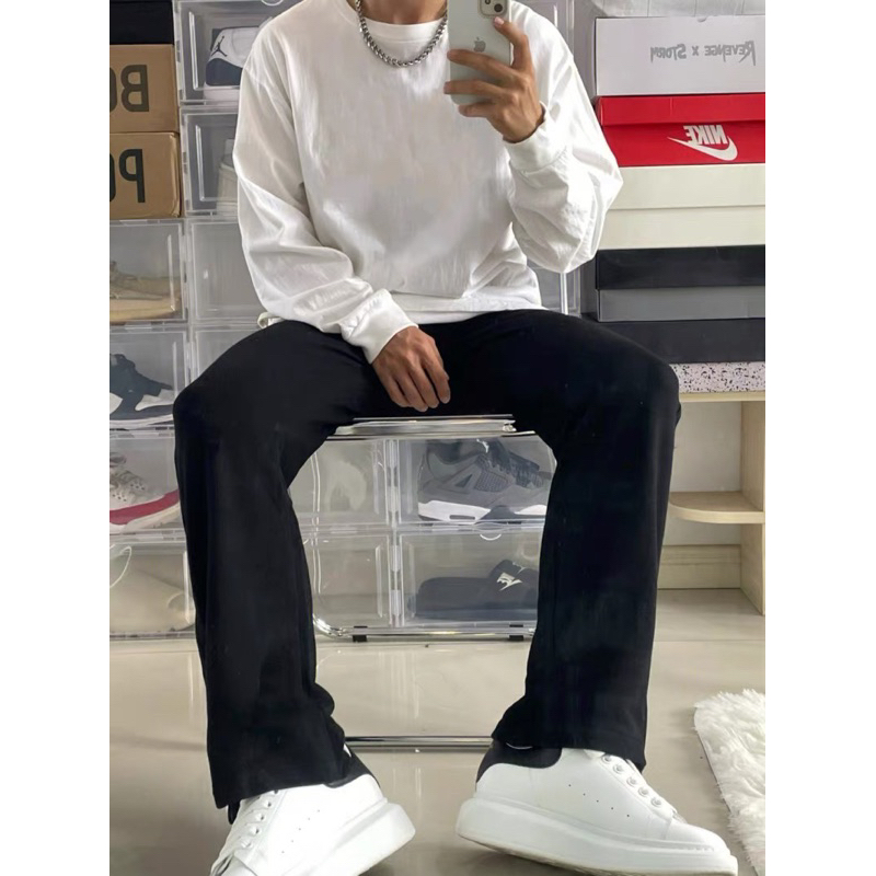 Áo thun dài tay form rộng Unisex - chất cotton 100%.