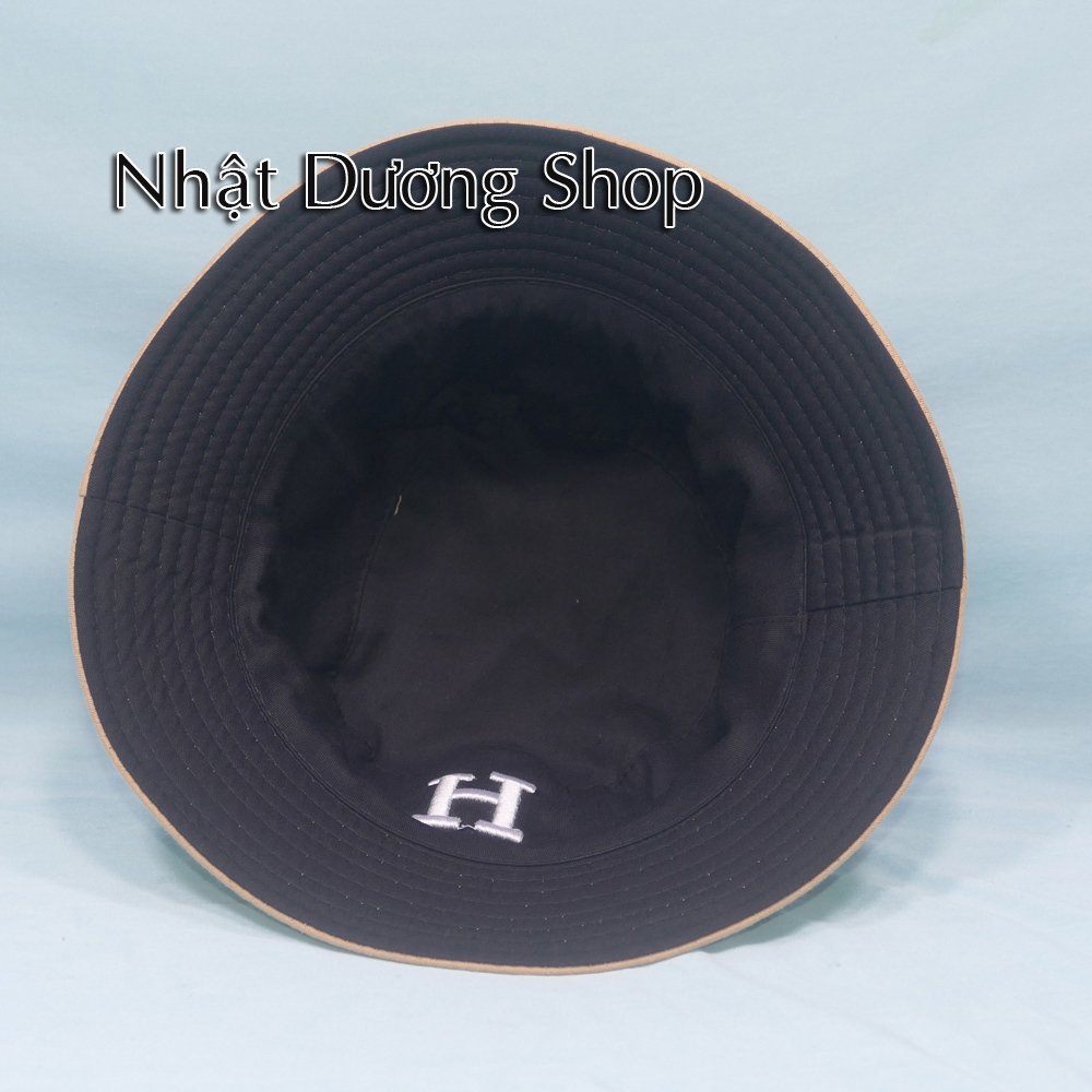 Mũ bucket chữ H nón bucket tai bèo nam nữ H 2 mặt vải kaki thoáng mát phong cách unisex phù hợp cả nam và nữ