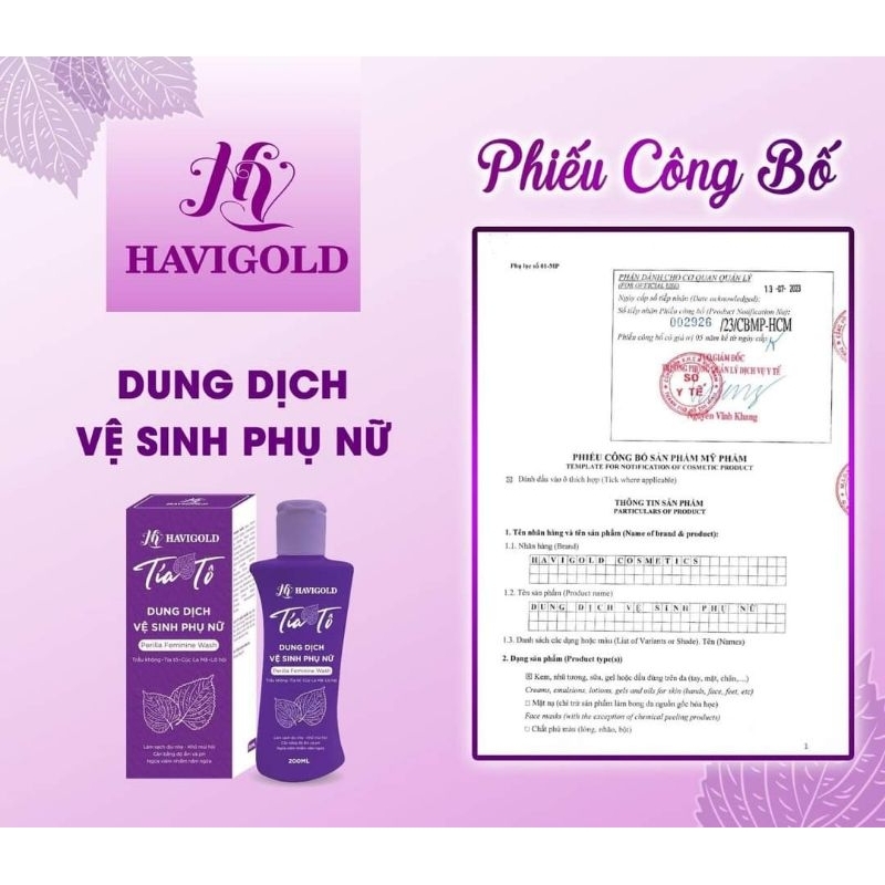 Dung dịch vệ sinh Tía Tô Havigold chính hãng