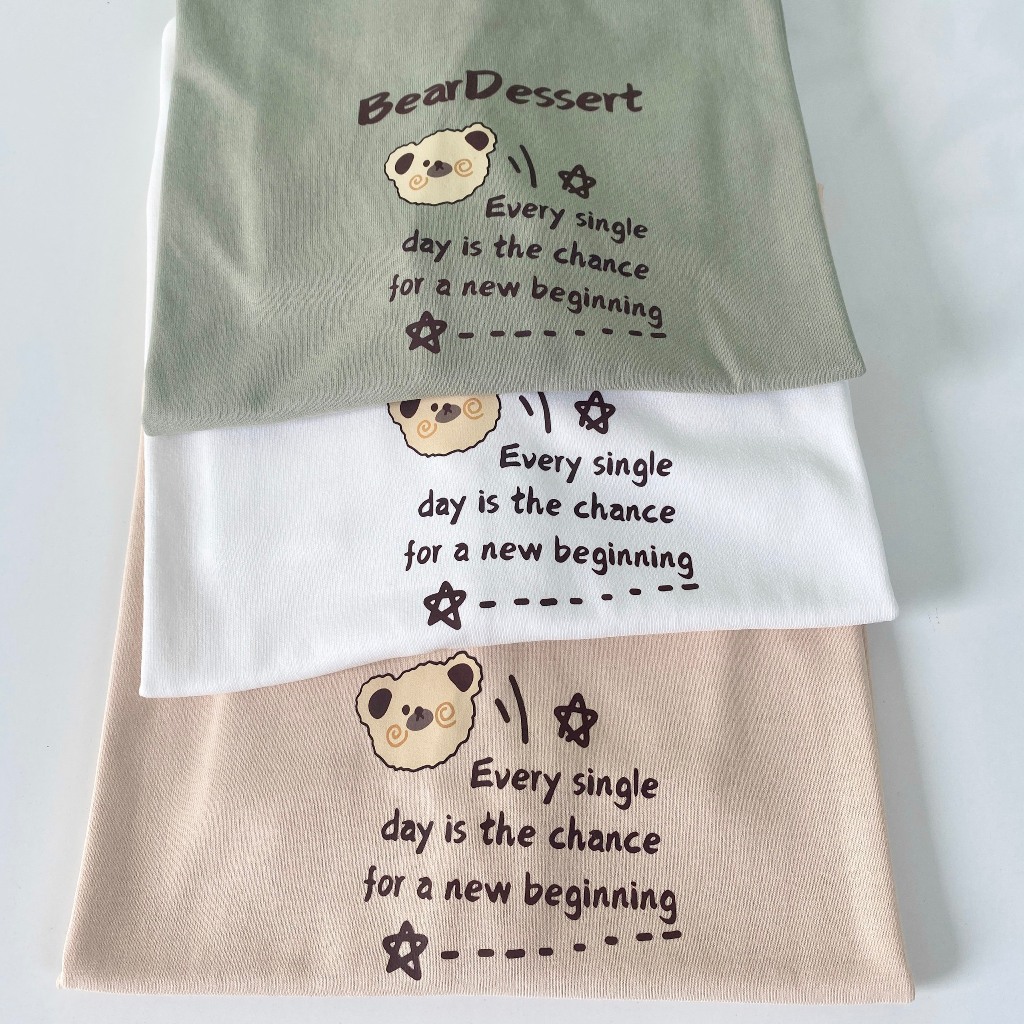 Áo thun 3158 tay lỡ mẫu BEAR DESSERT
