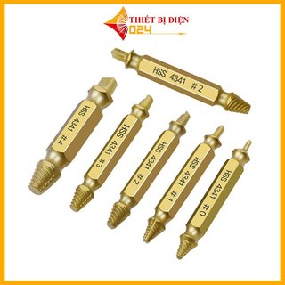 Bộ tháo vít toét đầu 6 mũi hai đầu tháo ốc gãy - dụng cụ lấy ốc gãy