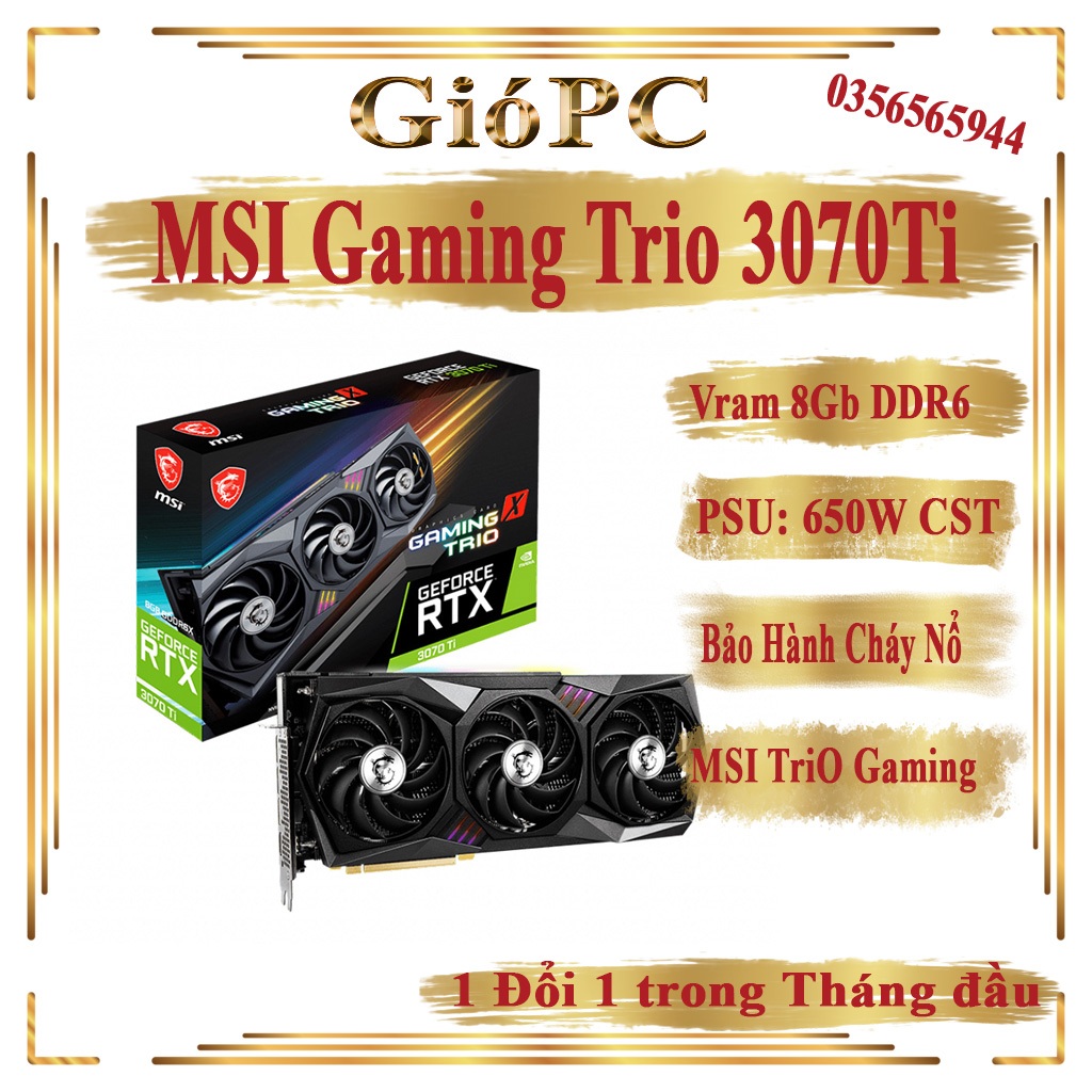 VGA Card màn hình Msi GamingX trio rtx 3070 8Gb dr6