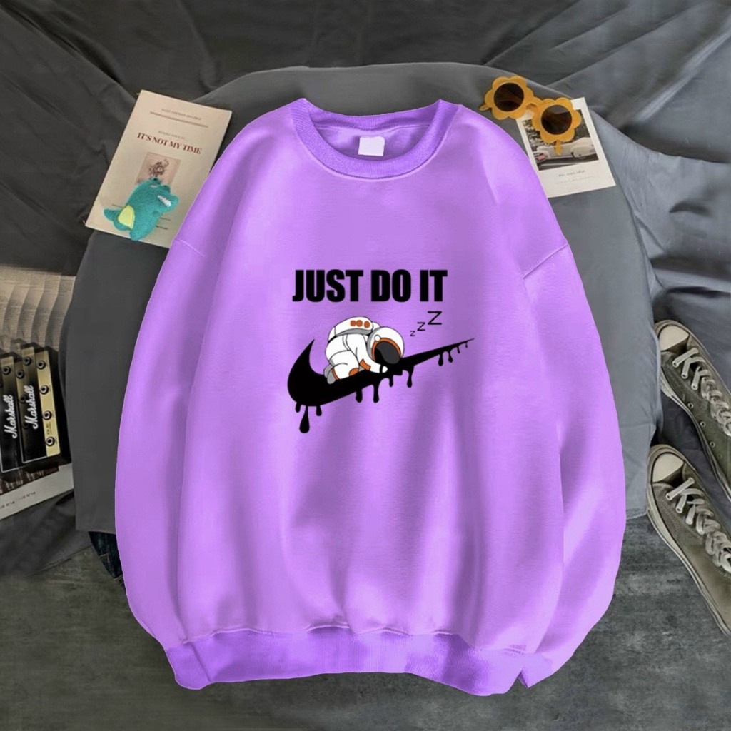 Áo sweater unisex JUST DO IT phi hành gia dễ thương