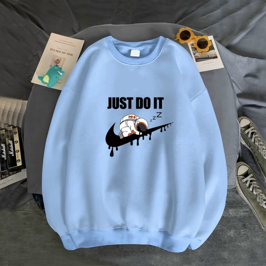 Áo sweater unisex JUST DO IT phi hành gia dễ thương